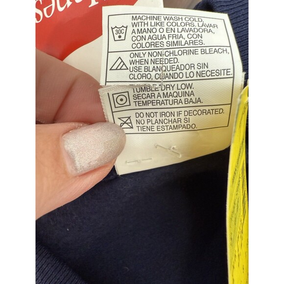 NW VINTAGE Hanes Sweater Adult LARGE Blue Relaxed Crew Neck Pullover Sweatshirt - Picture 12 of 12